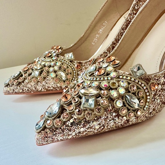 Evening Rhinestone Heels. Prom Shoes. Bella Belle Shoes. High Heels. Sz 7 - Picture 2 of 15